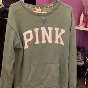 PINK green crew neck
